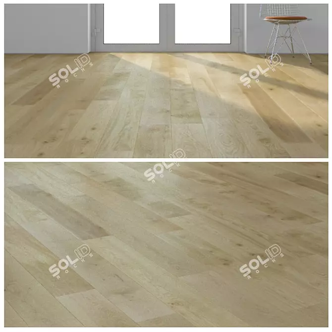 Oak Wood Parquet Tiles 3D model image 1