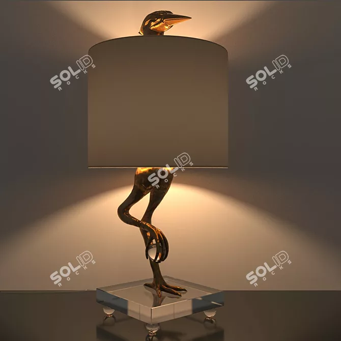 Elegant Ibis Table Lamp 3D model image 2