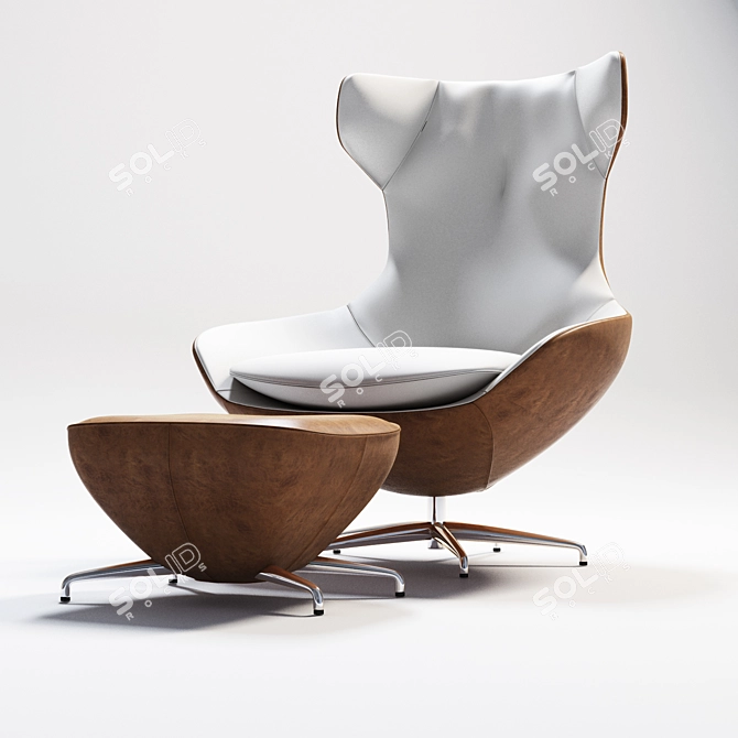Elegant Crafted Caruzzo Swivel Chair 3D model image 1