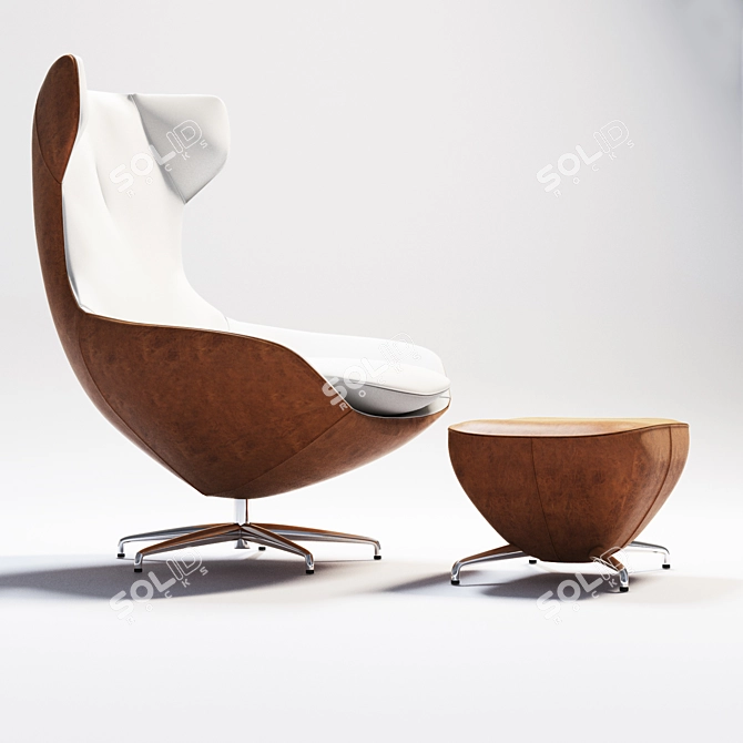 Elegant Crafted Caruzzo Swivel Chair 3D model image 2
