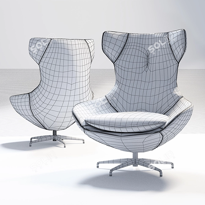 Elegant Crafted Caruzzo Swivel Chair 3D model image 3