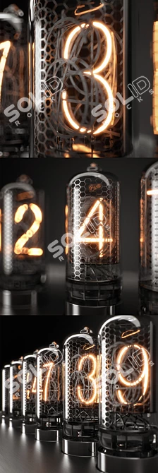 Nixie Time Changer: Custom Concrete Clock 3D model image 2