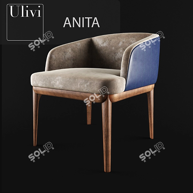 Elegant Ulivi Anita Chair 3D model image 1