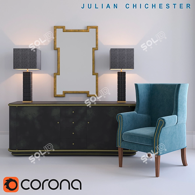 Title: Elegant Julian Chichester Furniture Set 3D model image 1