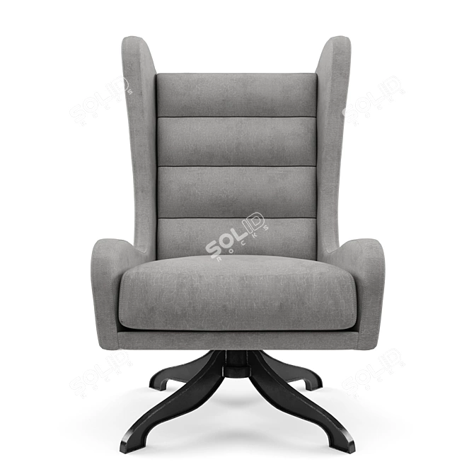 West Elm Cobb Swivel Wing Chair - Gray 3D model image 2