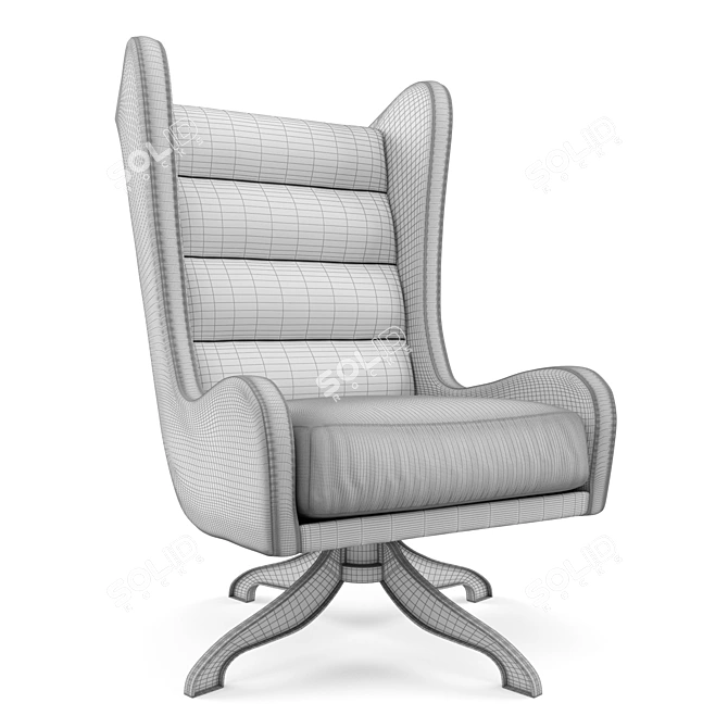 West Elm Cobb Swivel Wing Chair - Gray 3D model image 3