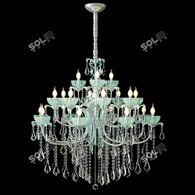 Swarovski Strass Crystal Chandelier: Elegant Illumination for Luxurious Spaces 3D model image 1