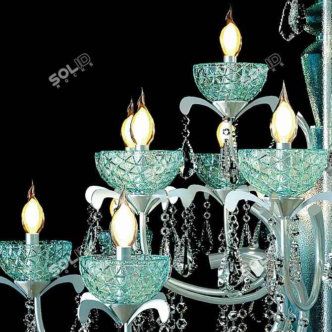 Swarovski Strass Crystal Chandelier: Elegant Illumination for Luxurious Spaces 3D model image 2