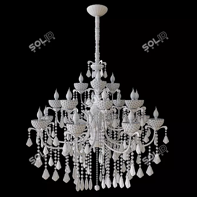 Swarovski Strass Crystal Chandelier: Elegant Illumination for Luxurious Spaces 3D model image 3