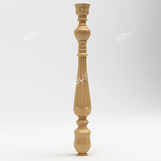 Elegant Wood Baluster 3D model image 1