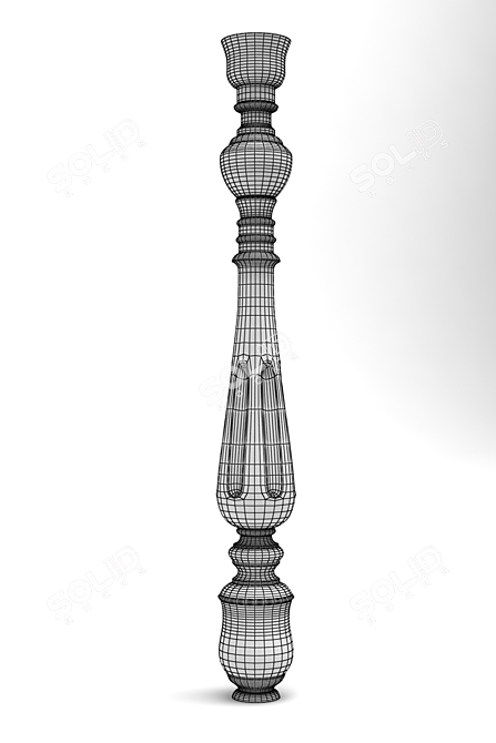 Elegant Wood Baluster 3D model image 2