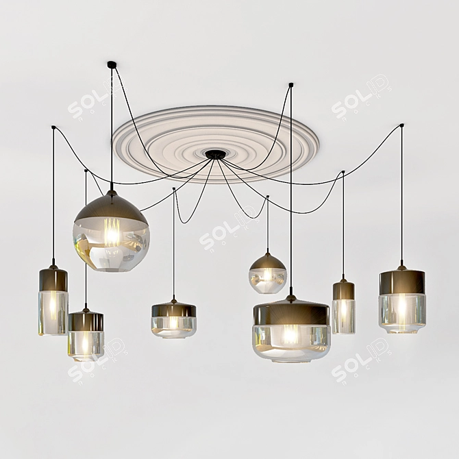 Glamourous Crystal Chandelier 3D model image 1