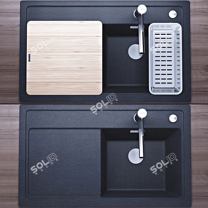 Title: Blanco Zenar 45 S-F Sink Set 3D model image 2