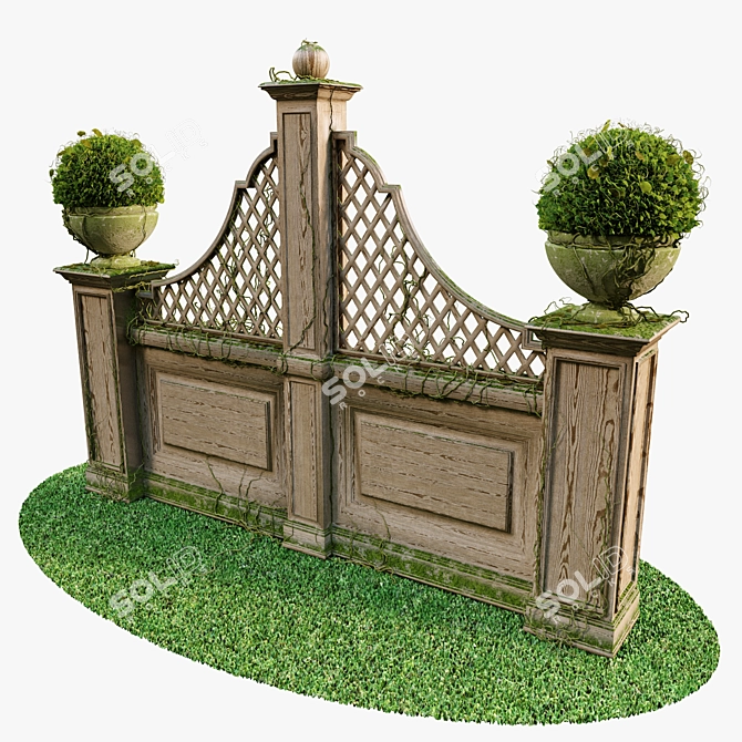 Mossy Pergola with Vase: VrayBlendMtl for Customizable Dirt Effects 3D model image 1