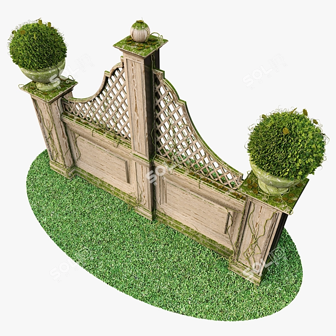 Mossy Pergola with Vase: VrayBlendMtl for Customizable Dirt Effects 3D model image 2