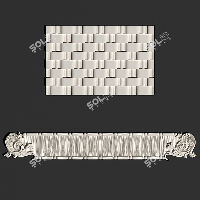 Elegant Decor Panel 3D model image 1