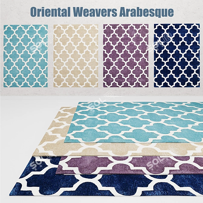 Arabesque Collection: Elegant Oriental Weavers Rugs 3D model image 1