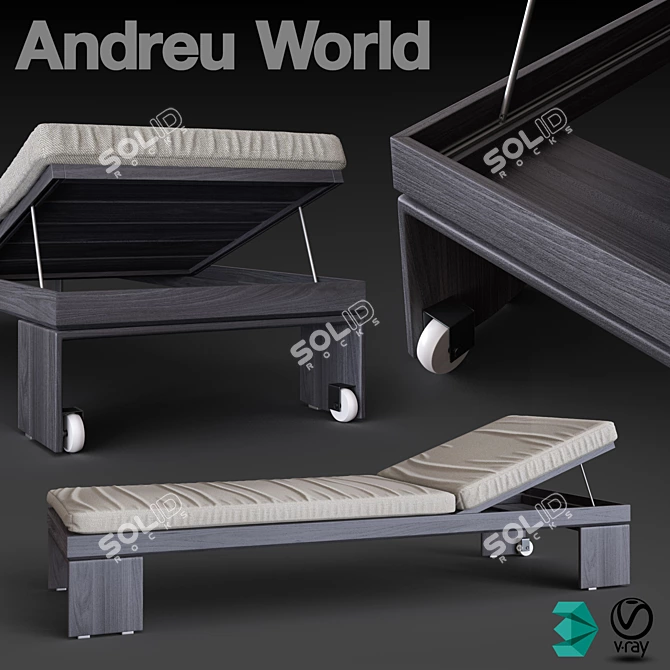 Relax in Style with Andreu World Alu Sun Bed 3D model image 1