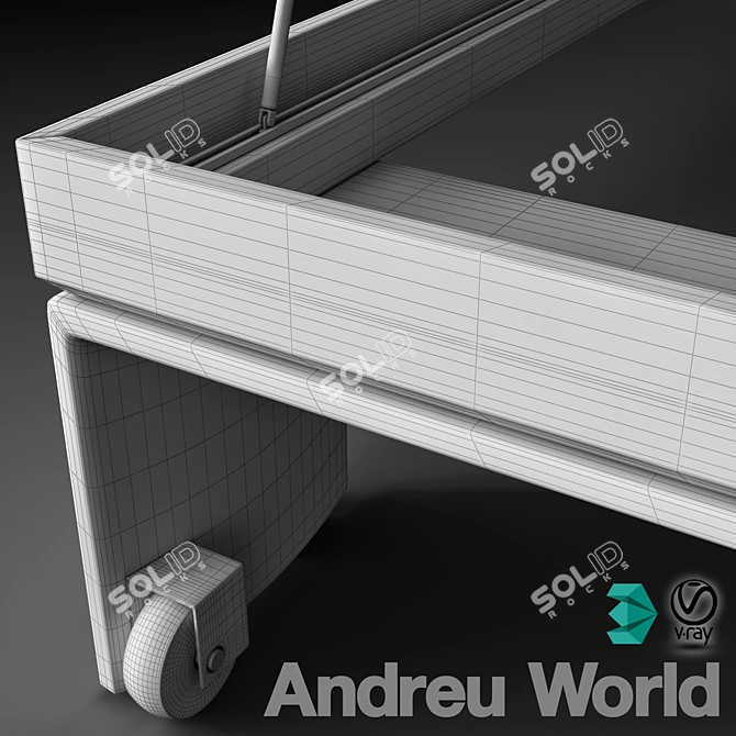 Relax in Style with Andreu World Alu Sun Bed 3D model image 3