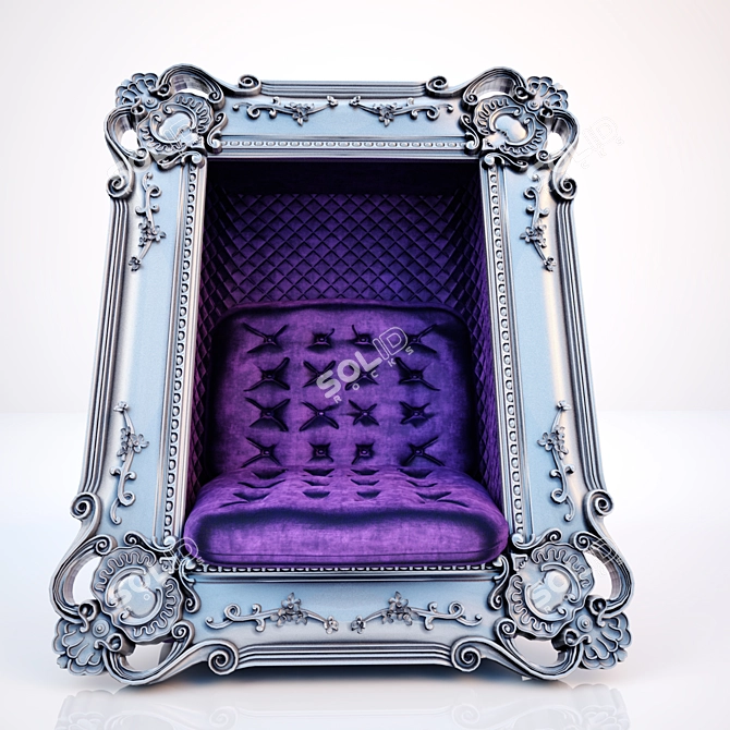 Baroque Velvet Frame Chair by Slokoski 3D model image 2