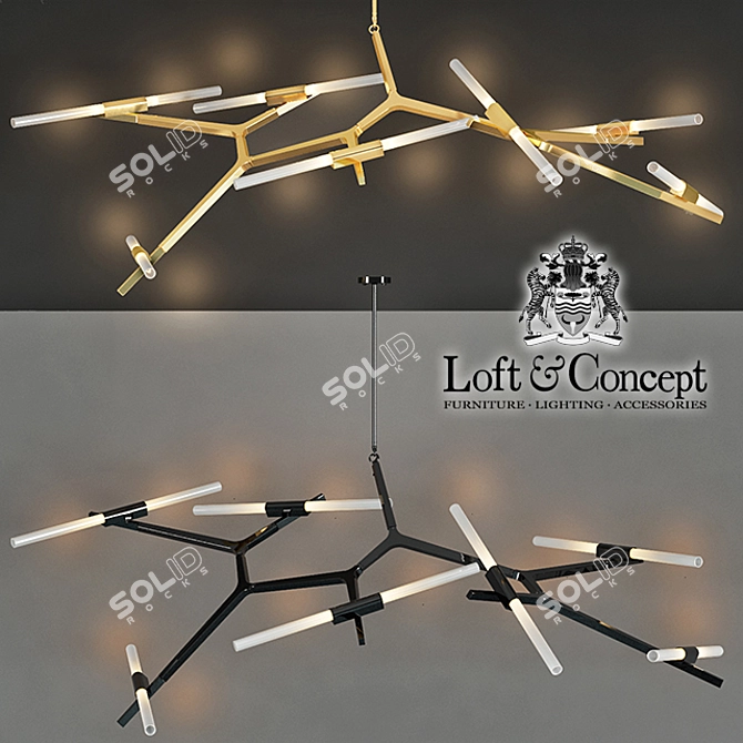 Elegant Agnes Chandelier 3D model image 1