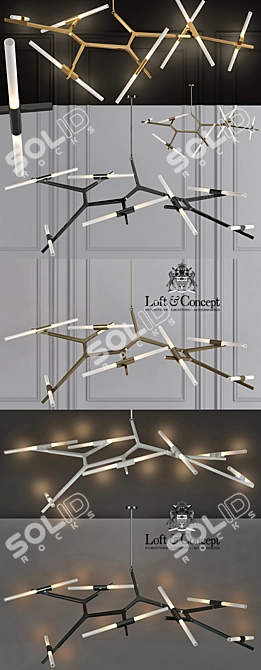 Elegant Agnes Chandelier 3D model image 2