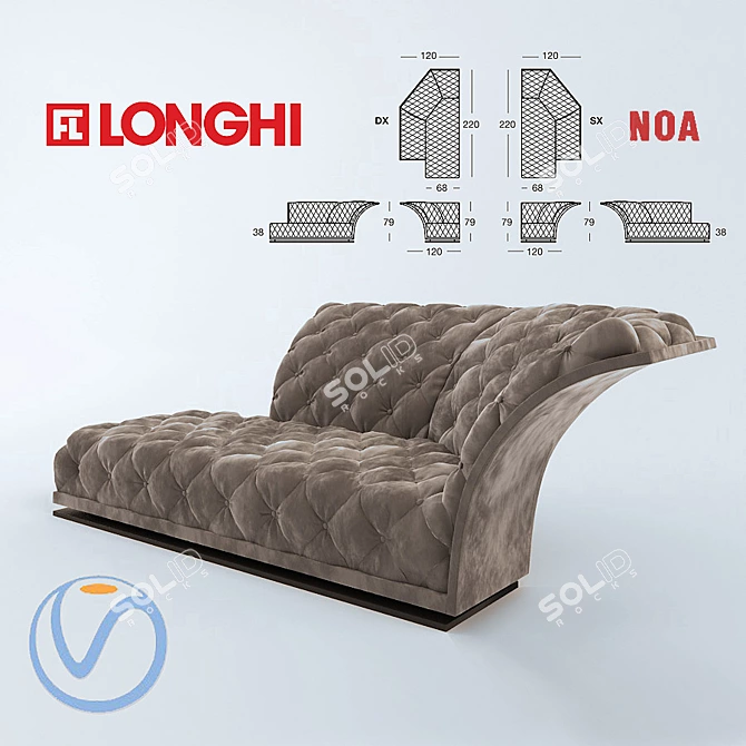 Italian Longhi Noa Sofa 3D model image 1
