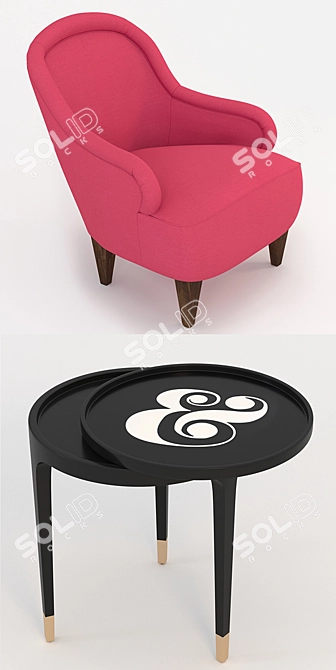 Kate Spade Drake Accent Chair 3D model image 2