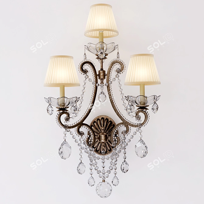 Glamorous Adrianna Triple Sconce 3D model image 1