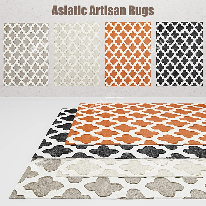 Artisan Collection Rugs - Charcoal, Sand, Taupe, Terracotta 3D model image 1