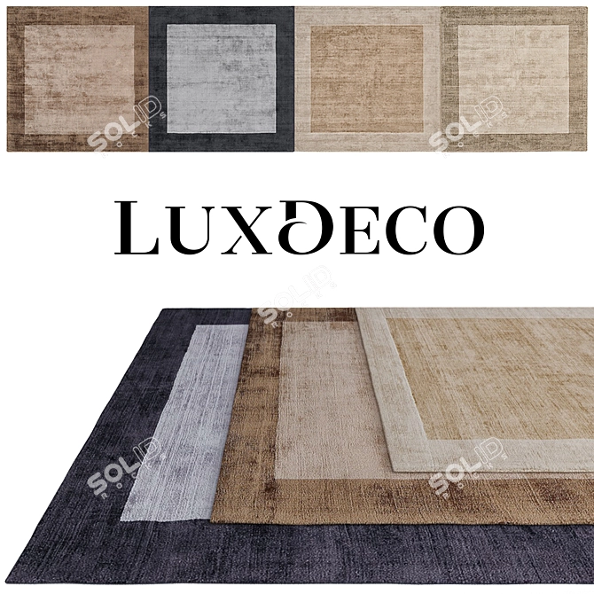  Elegant Blade Border Rug: Hand-loomed Luxury 3D model image 1