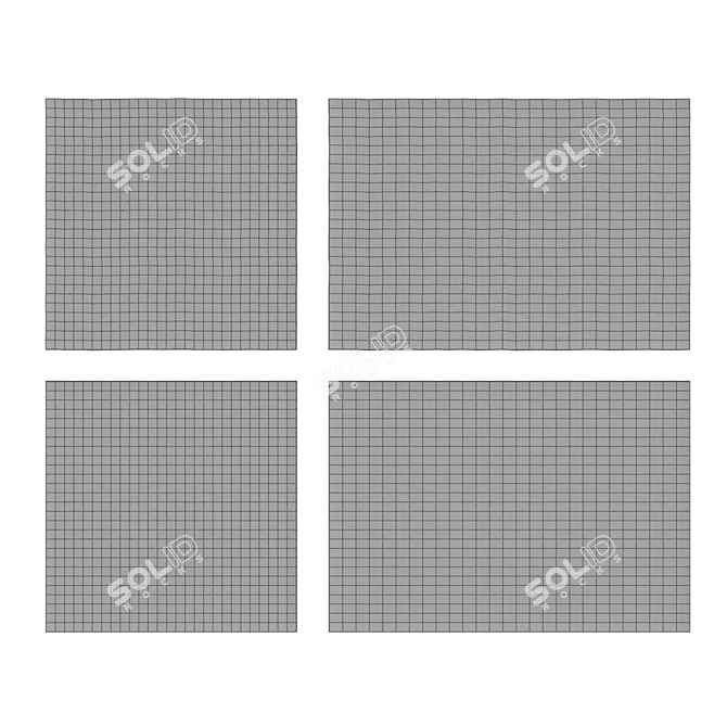  Elegant Blade Border Rug: Hand-loomed Luxury 3D model image 3