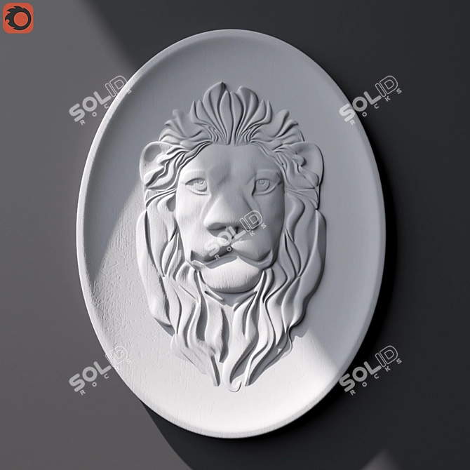 Lion Panel- 3D CNC Carved Wood Decor 3D model image 2