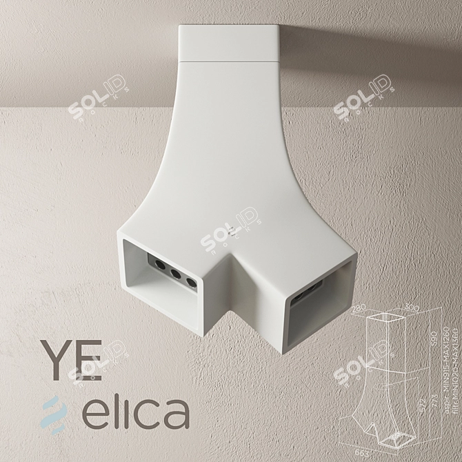 Elica YE Island Hood: Sleek Design, Powerful Suction 3D model image 1