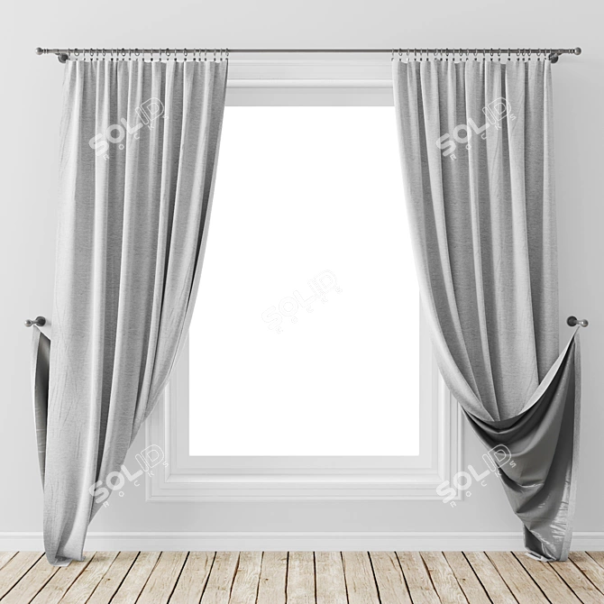 Modern 08 Curtains, Height 260cm 3D model image 1