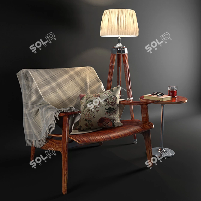 Sergio Rodrigues Armchair: Stylish Design 3D model image 1