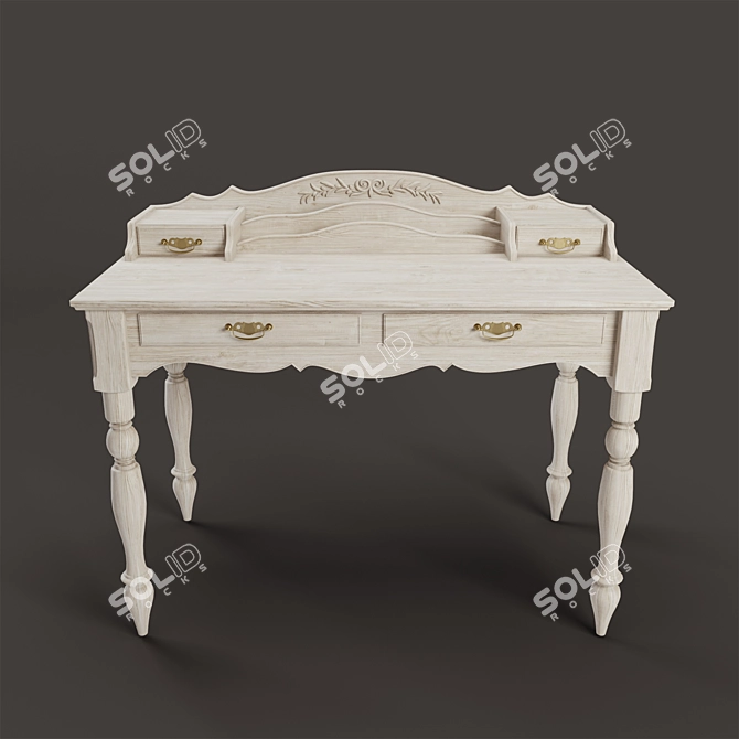 Rustic Love Makeup Vanity 3D model image 2