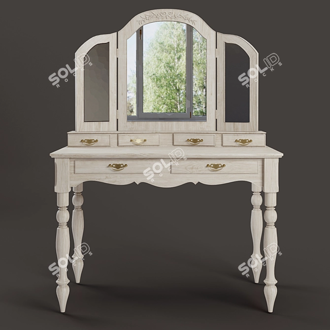 Rustic Love: Country Corner Romance Table 3D model image 1