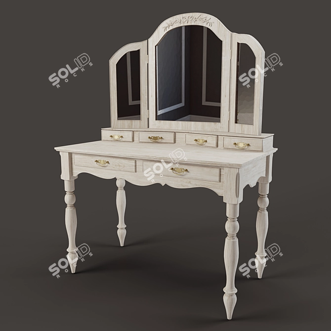 Rustic Love: Country Corner Romance Table 3D model image 2