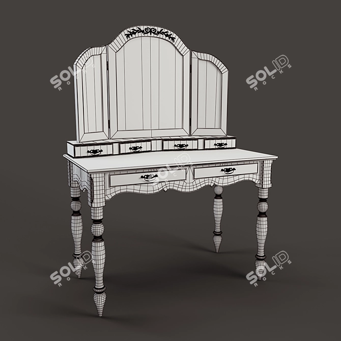 Rustic Love: Country Corner Romance Table 3D model image 3