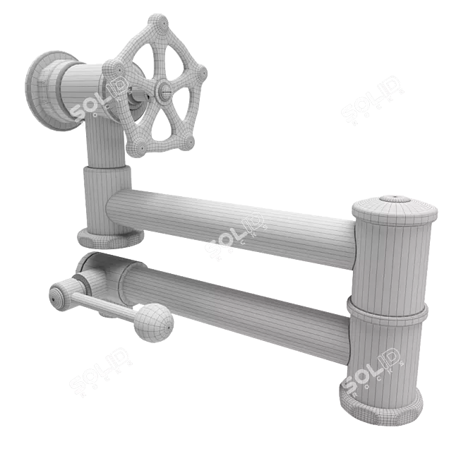 Matte Black Regulator Pot Filler 3D model image 3