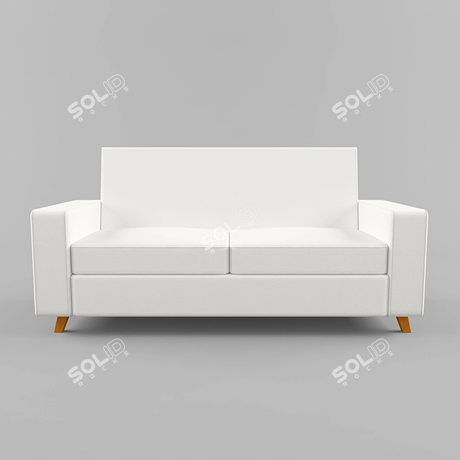 Modern White Fabric Sofa 3D model image 1