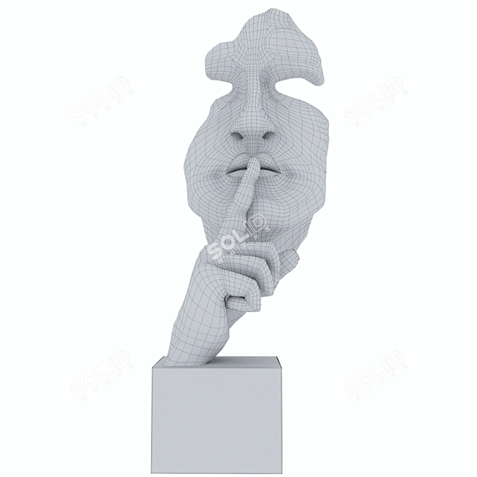 Dalí-Inspired Bronze Mask 3D model image 2