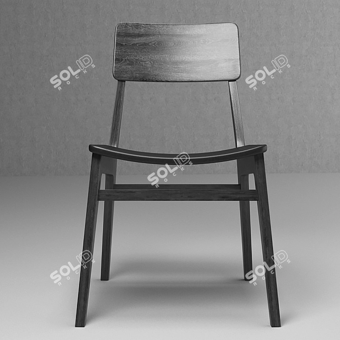 Italian Made Modern Wooden Chair 3D model image 2