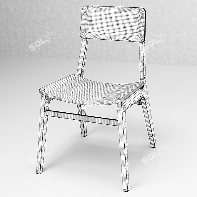 Italian Made Modern Wooden Chair 3D model image 3