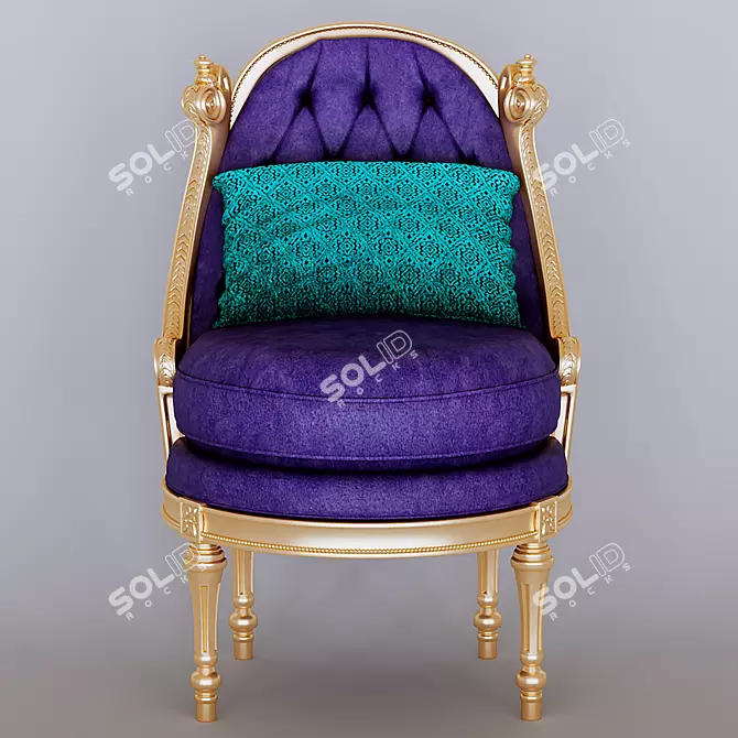 Elegant Vintage Chair 3D model image 2