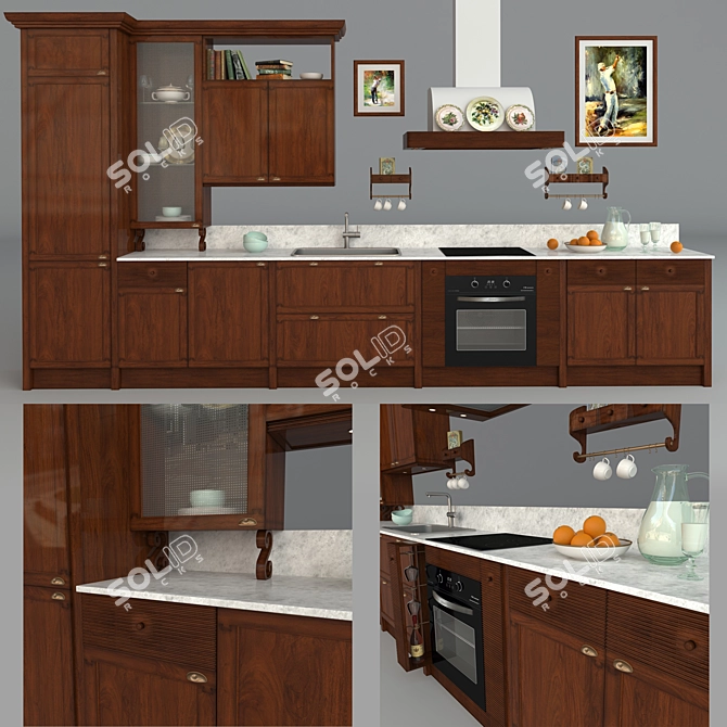 Arca Lofty Kitchen: Modern and Functional 3D model image 1