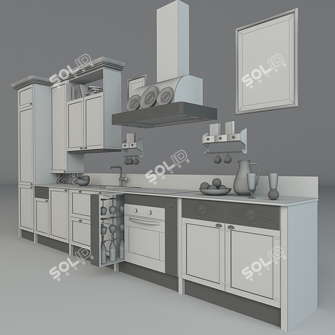 Arca Lofty Kitchen: Modern and Functional 3D model image 3