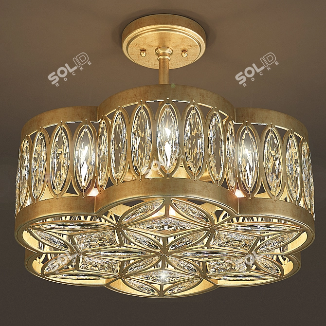 Elegant Crystal Chandelier with 6 Lights 3D model image 1