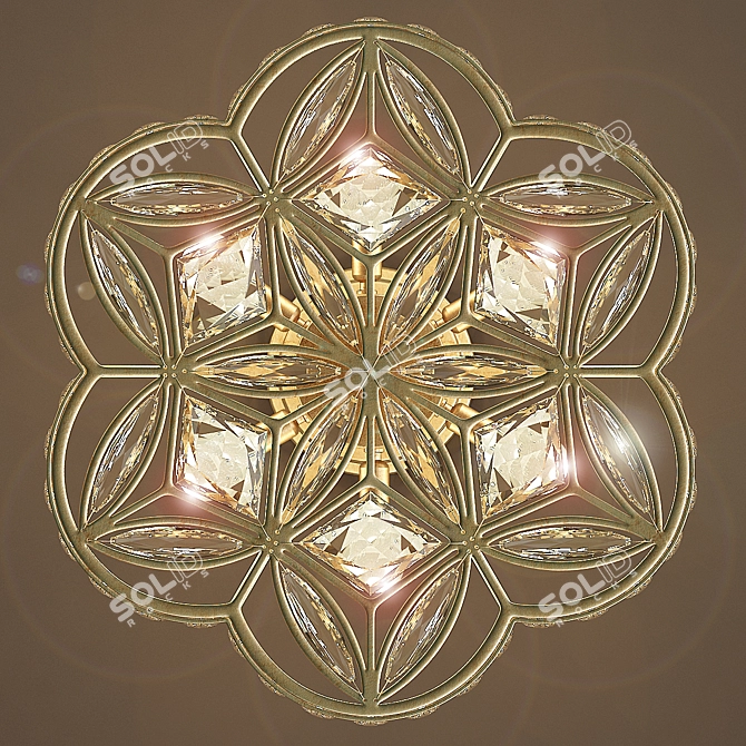 Elegant Crystal Chandelier with 6 Lights 3D model image 2